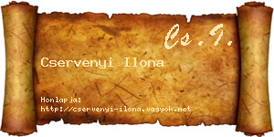 Cservenyi Ilona névjegykártya